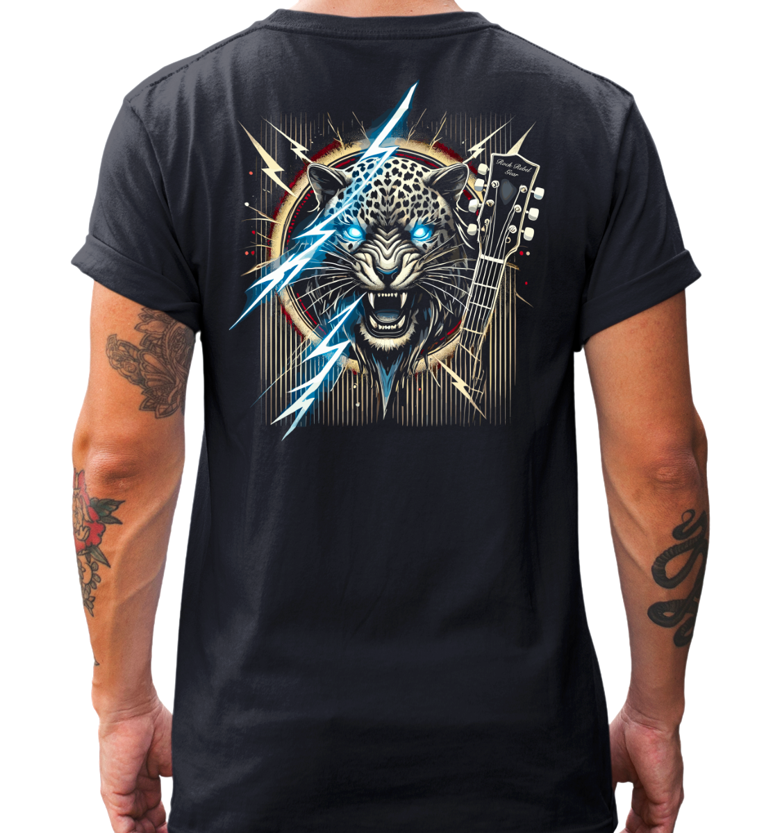 ROCK LEOPARD  - Rückenprint/Herren Shirt
